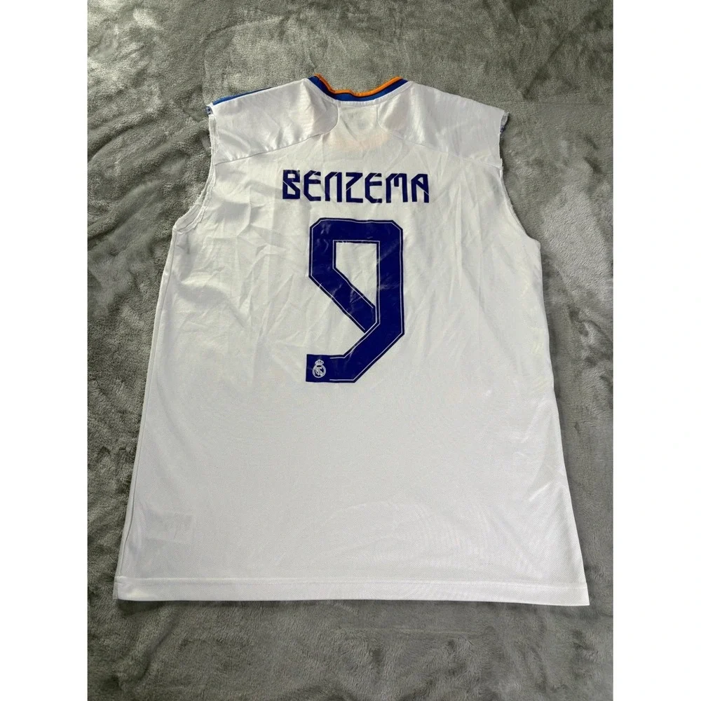 Adidas Soccer Jersey Tank Top Karim Benzema #9 Real Madrid 2021-2022 Home XL